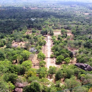 View of the gardens from the top of Sigiriya