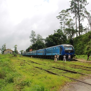 Posers on a broken down train