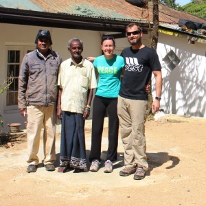 With Eomal (owner) and Francis (amazing cook) at the Hill Safari Eco Lodge in Lower Bray Tea Estate