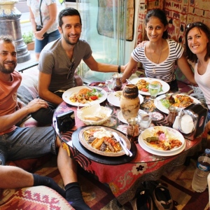 Traditional Turkish meal with friends