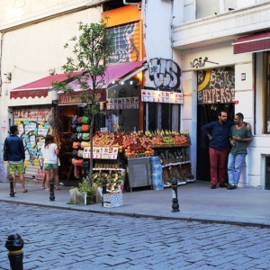 Typical fruits and smoothie stall