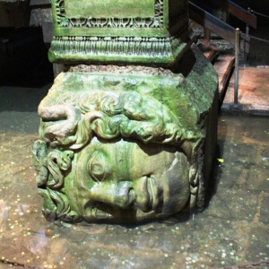 Medusa's head in the Basilica Cistern