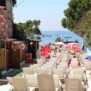 Narrow concrete beaches