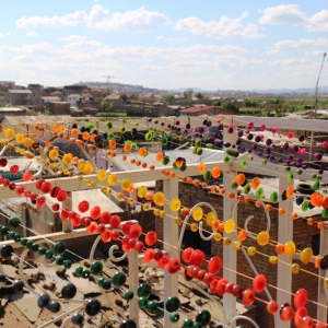 Beads drying in the sun